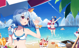 夏日海滩狂欢双姝的欢乐时光壁纸